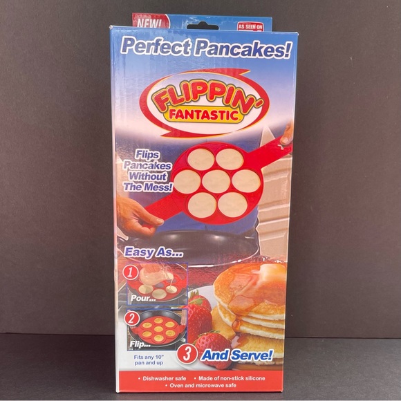 Flippin Fantastic Perfect Pancake Maker Pan Flip Egg Omellete Non Stick Silicone - Picture 8 of 9